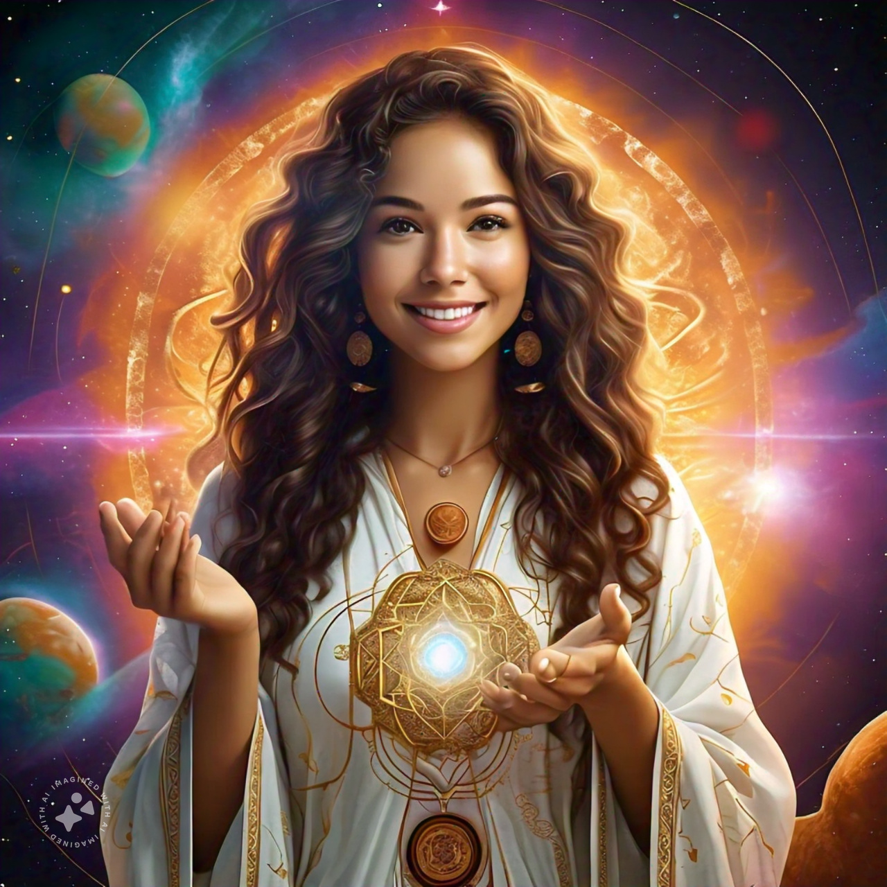 Image of a girl representing the Universe manifesting desires through the Law of Assumption